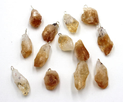 rough citrine pendant, rough pendant, 13-15mm x 20mm, sold as 1 piece, citrine pendants, rough pendant, nugget pendant,